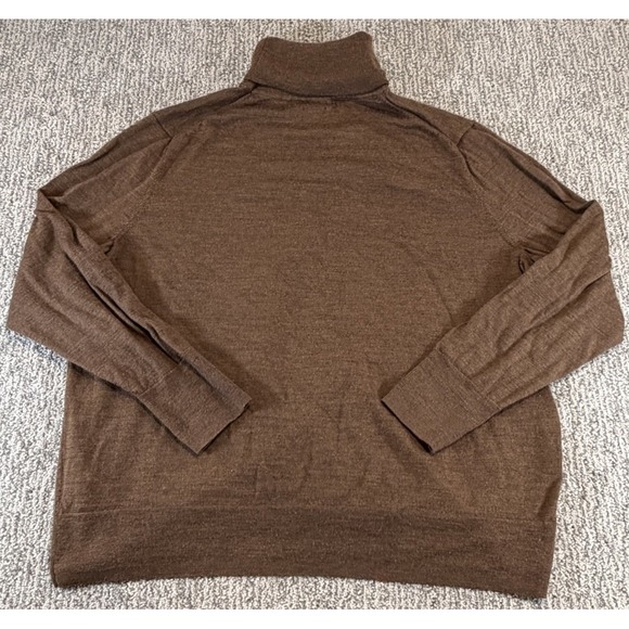 GAP 100% Merino Wool Brown Turtleneck Sweater Size XXL Long Sleeve Lightweight - Picture 4 of 7